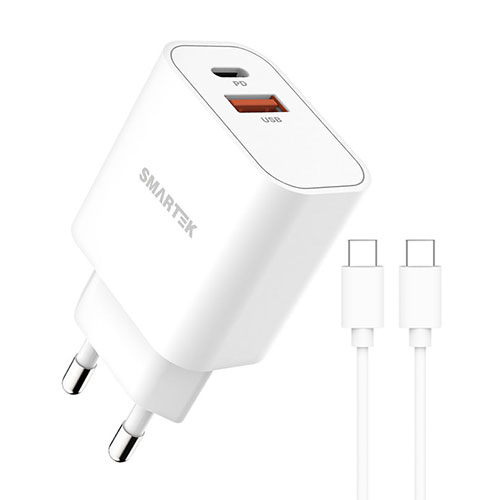 스마텍 STPD-DU20 CT PD 20W USB포트+C타입포트 가정용 충전기 (CTOC 1M 케이블 포함)