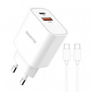 스마텍 STPD-DU20 CT PD 20W USB포트+C타입포트 가정용 충전기 (CTOC 1M 케이블 포함)