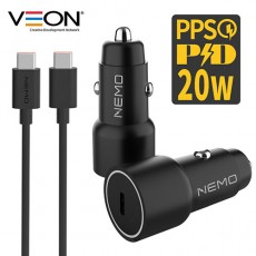 베온 네모 PPS PD 20W C타입 1포트 고속 차량용 충전기 (CTOC 1.2M 케이블 포함) (CM-S20B)
