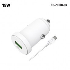 엑티몬 C타입 USB 1포트 퀵 3.0 18W 차량용 초소형 충전기 (C타입 1M 케이블 포함)