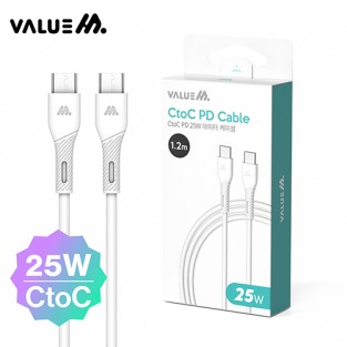 밸류엠 CTOC PD 25W 고속 충전 케이블 1.2M