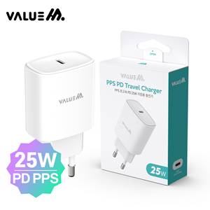 밸류엠 가정용 25W(PD3.0) 1포트 PPS 초고속 분리형 충전기 (케이블 미포함) (몸통)