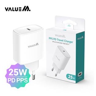 밸류엠 가정용 25W(PD3.0) 1포트 PPS 초고속 분리형 충전기 (케이블 미포함) (몸통)